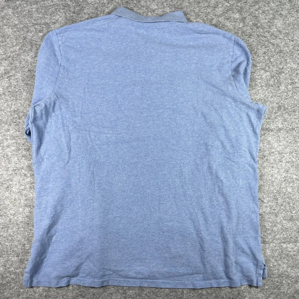 Polo Ralph Lauren Shirt Mens XXL Blue Custom Slim Fit Long Sleeve Pony Pique